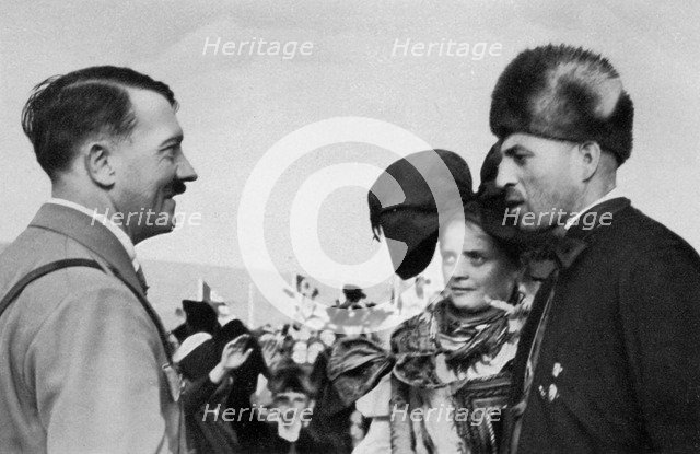 Adolf Hitler at the Erntedankfest (Harvest Festival), 1934. Artist: Unknown