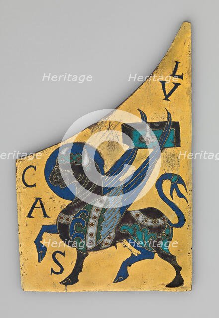 Plaque with the Symbol of the Evangelist Luke, French, ca. 1100. Creator: Unknown.