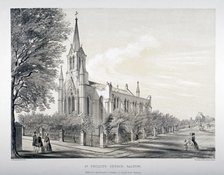 St Philip's Church, Dalston, Hackney, London, c1850.      Artist: CJ Greenwood