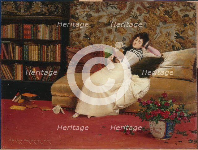 Reading, c1890. Creator: Georges Croegaert.