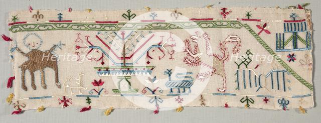 Fragments from an Embroidered Border, 1500s. Creator: Unknown.