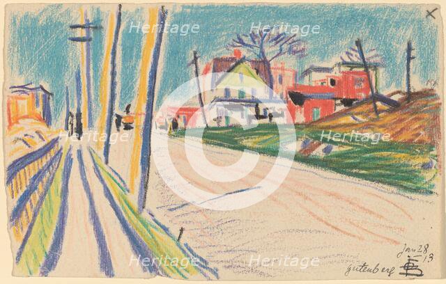 Street in the Bronx, 1913. Creator: Oscar Bluemner.
