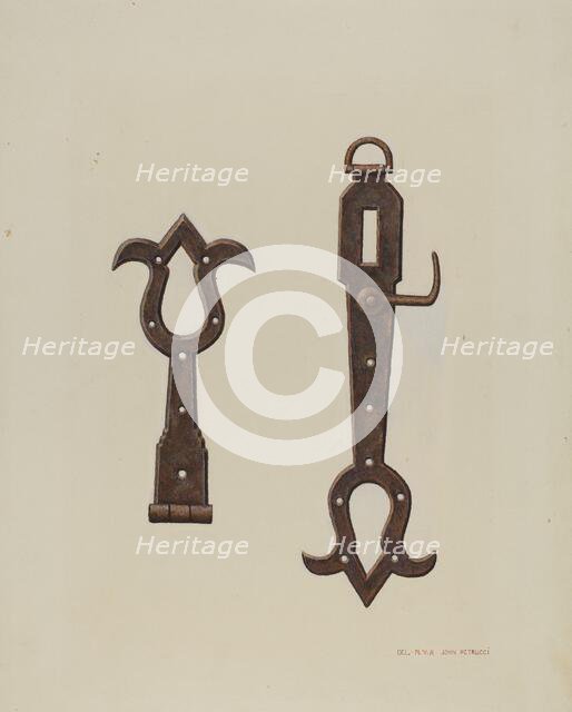 Conestoga Hasp and Hinge, c. 1938. Creator: John Petrucci.