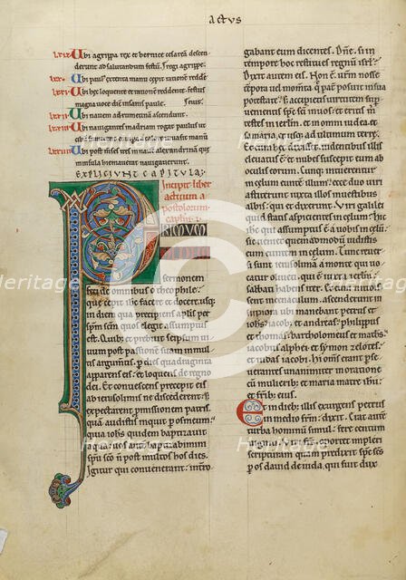 Decorated Initial P; New Testament (with Canons of Priscillian), about 1170. Creator: Unknown.