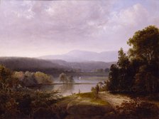 River View with Hunters and Dogs, ca. 1850. Creator: Thomas Doughty.