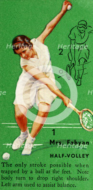 'Mrs. Fabyan - Half-Volley', c1935. Creator: Unknown.