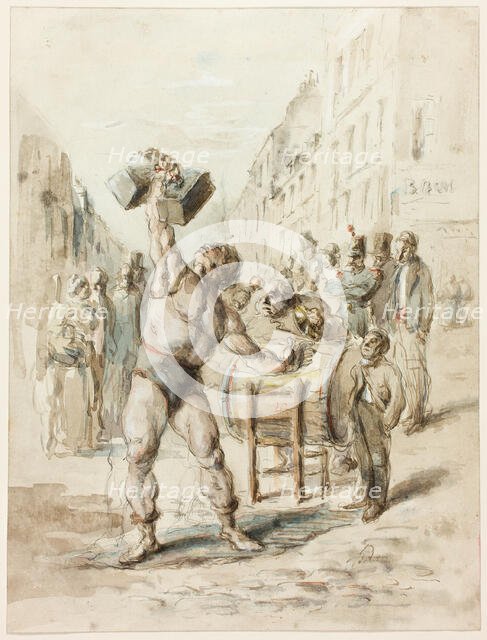 The Weight Lifter, c. 1850. Creator: Honore Daumier.
