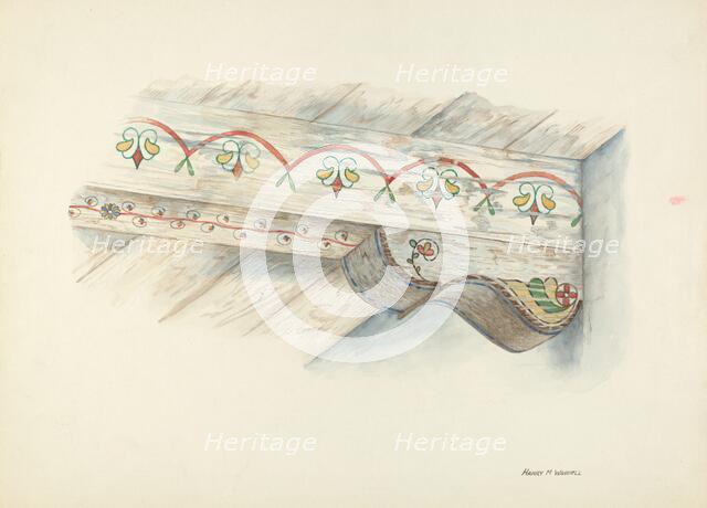 Painted Decorations on Ceiling, c. 1939. Creator: Harry Mann Waddell.