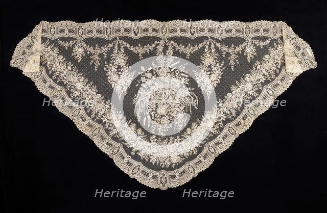 Shawl, Belgian, 1860-70. Creator: Unknown.