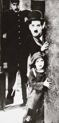 Charlie Chaplin and Jackie Coogan in 'The Kid', 1921. Artist: Unknown