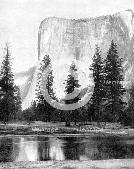 El Capitan, Yosemite Valley, California, USA, 1893.Artist: John L Stoddard