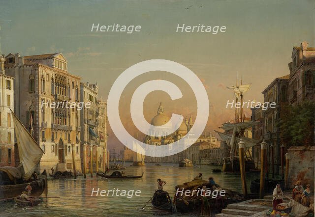 The Canal Grande in Venice with a View of Santa Maria della Salute, c1840-1854. Creator: Friedrich Nerly.