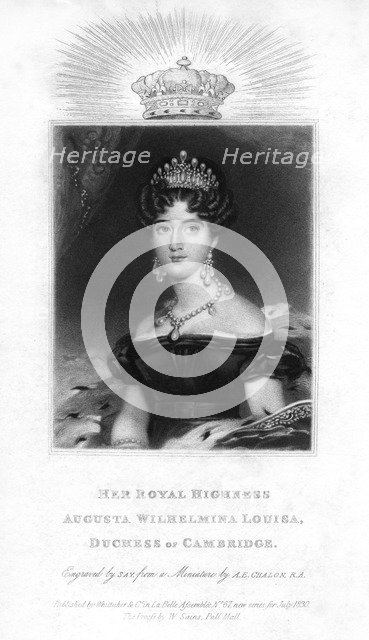 Augusta Wilhelmina Louise, Duchess of Cambridge, 1830.Artist: Say