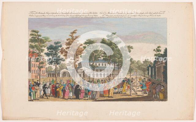 View of the Rotunda in London's Ranelagh Gardens with a masquerade ball on the occasion... 1751. Creator: Fabr. Parr.