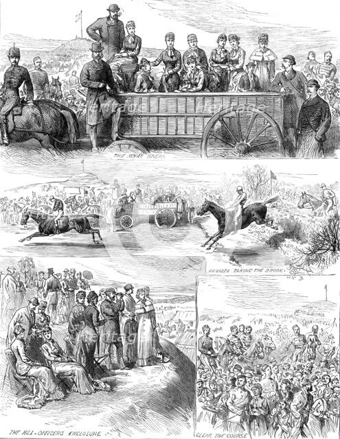Sketches at the Regimental Steeplechases at Aldershott, 1880. Creator: Unknown.