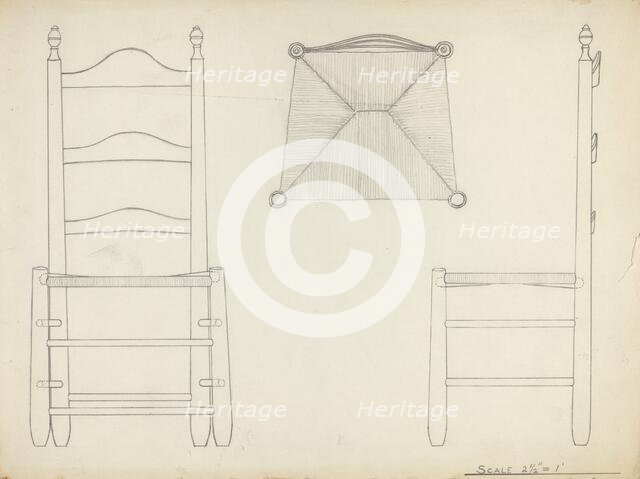 Study for Drawing of Chair, 1935/1942. Creator: Unknown.