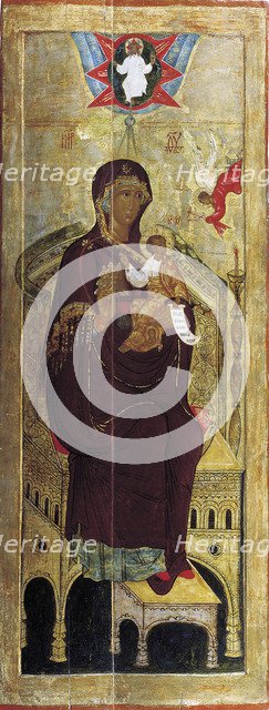 The Virgin "The Mountain torn out not by Hands", early 17th century. Creator: Russian icon.