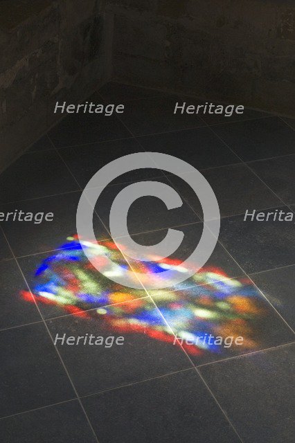 Patterns of colour and light from a stained glass window, Dover Castle, Kent, c2009. Artist: Derek Kendall.