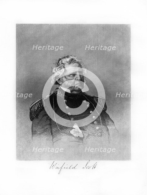 Winfield Scott, United States Army general, diplomat, and presidential candidate, (1872). Artist: Unknown