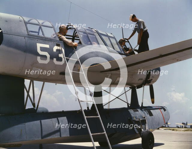 Aviation cadets in training at the Naval Air Base, Corpus Christi, Texas, 1942. Creator: Howard Hollem.