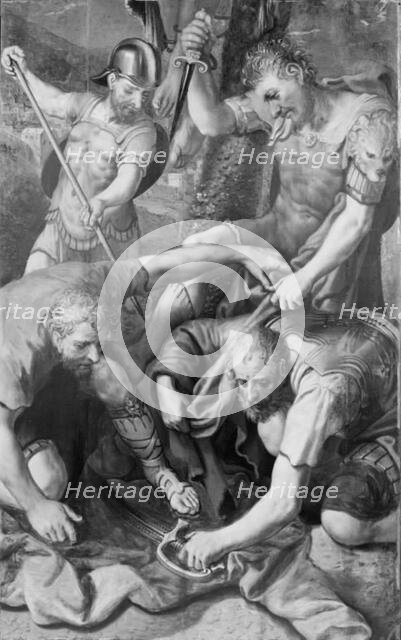 The Soldiers Fighting over Christ's Cloak, 1547-1603. Creator: Martin de Vos.