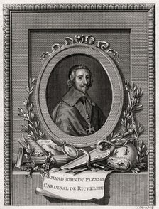 'Armand Jean Du Plessis, Cardinal et Duc de Richelieu', 1775. Artist: J Collyer