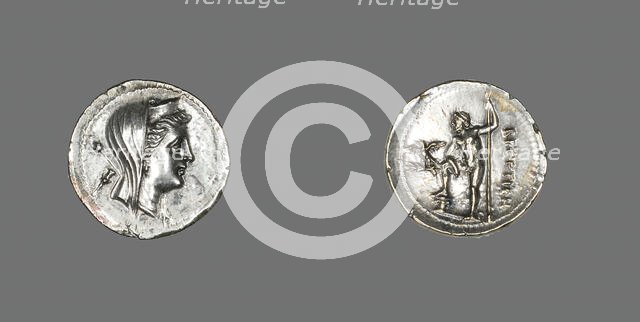 Drachm (Coin) Depicting the Nymph Amphitrite, 216-203 BCE. Creator: Unknown.