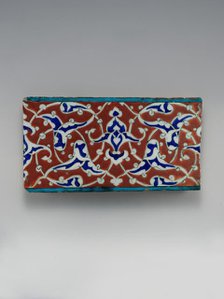 Border Tile with Split-Palmette Design, Turkey, ca. 1578. Creator: Unknown.