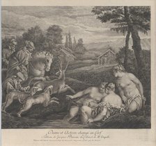 Diane et Acteon changé en Cerf, ca. 1742. Creator: Etienne Fessard.