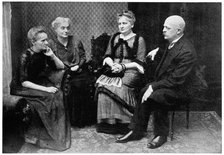 Marie Curie, Polish-born French physicist with members of her family in Warsaw, Poland, 1912. Artist: Anon