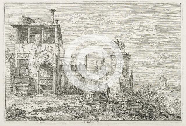 Views: The Equestrian Monument, 1735-1746. Creator: Antonio Canaletto (Italian, 1697-1768).