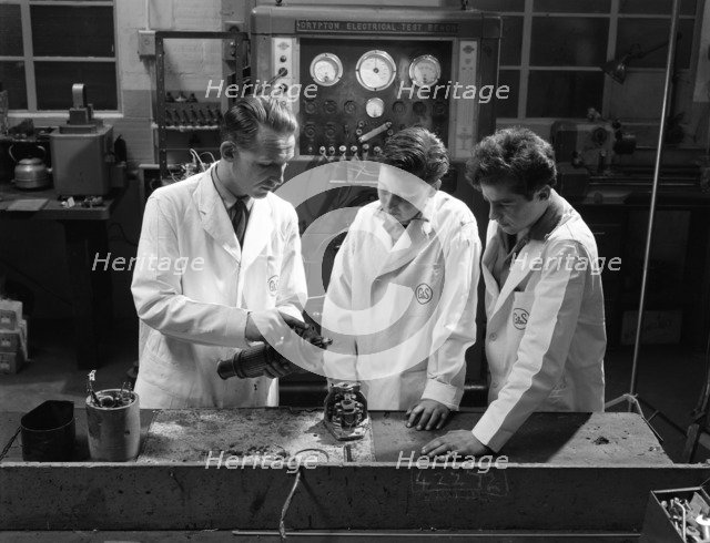 Training apprentices, Globe & Simpson auto electrical workshop, Nottingham, Nottinghamshire, 1961. Artist: Michael Walters