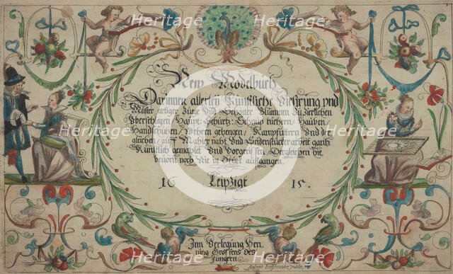 New Modelbüch (Title page, 1r), 1615. Creator: Andreas Bretschneider.