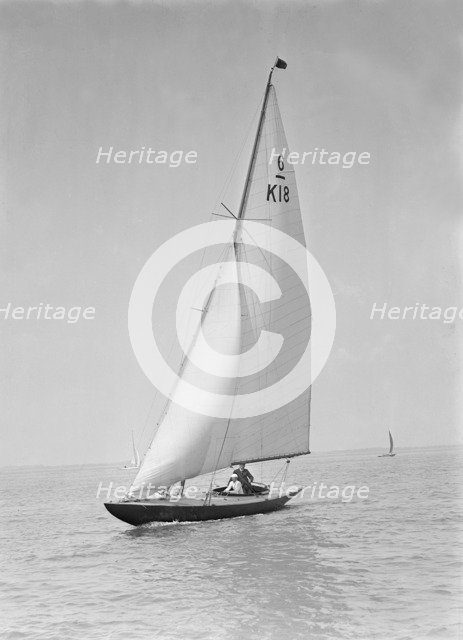 The 6 Metre sailing yacht 'Patience', 1922. Creator: Kirk & Sons of Cowes.