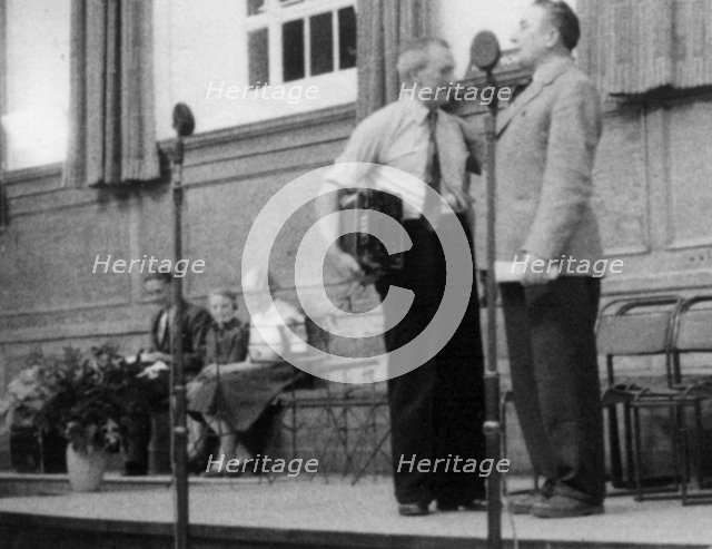 Bob Roberts and Bob Copper, Cecil Sharp House, London, October 1957. Artist: Eddis Thomas