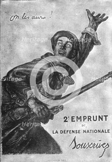 'Les affiches illustrees du deuxieme emprunt; L'affiche d'Abel Faivre', 1916. Creators: Unknown, Abel Faivre.