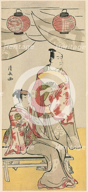 The Actors Ichikawa Monnosuke II and Segawa Kikunojo III, from a pentaptych of eleven acto..., 1788. Creator: Torii Kiyonaga.