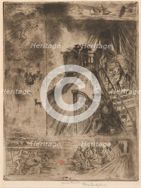 La Traversée (The Passage), 1879-1885. Creator: Felix Hilaire Buhot.