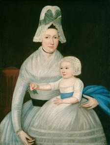 Mother and Child in White, c. 1790. Creator: Unknown.