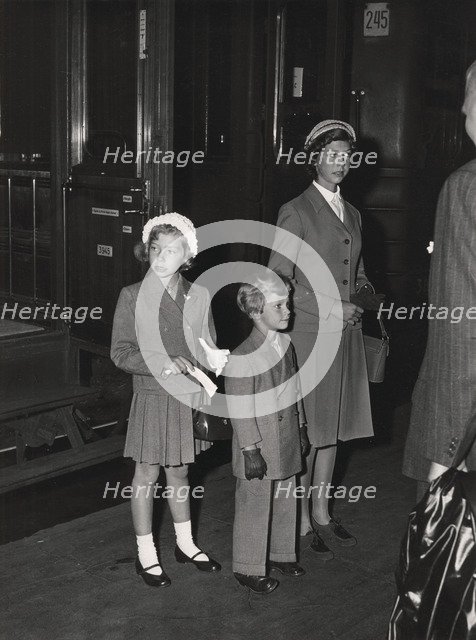 Crown Prince Carl Gustaf of Sweden and his sisters, 2 September 1952. Artist: Unknown