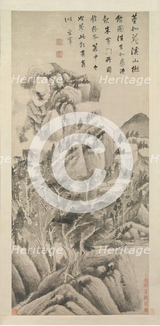 Shaded Dwellings among Streams and Mountains, ca. 1622-25. Creator: Dong Qichang.