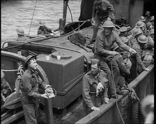 British Soldiers Climbing Aboard Ships at  Dunkirk for the Evacuation, 1940. Creator: British Pathe Ltd.