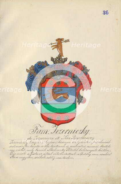 Coat of arms of the Jezernicka family, 1904. Creator: Adolf Medzihradsky.