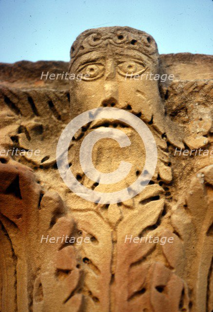 Vegetation figure on Roman Capital at Carthage Tunisia,  2nd-3rd century.  Artist: Unknown.