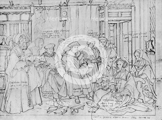 'The More Family, from the Sketch by Holbein at Basle Museum', 1527, (1903). Artist: Hans Holbein the Younger.