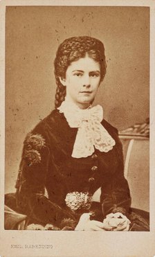 Portrait of Elisabeth of Bavaria, 1860s. Creator: Rabending, Emil (1823-1886).