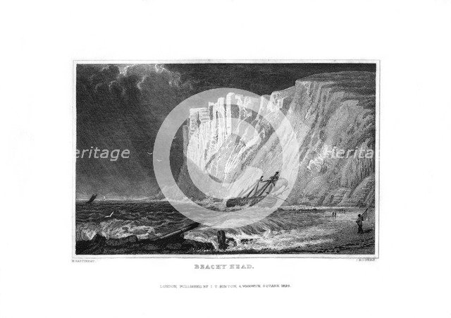 Beachy Head, East Sussex, 1829.Artist: J Rogers