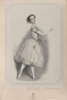 Portrait of the ballerina Marie Taglioni (1804-1884) as Satanella , 1853. Creator: Kaiser, Eduard (1820-1895).