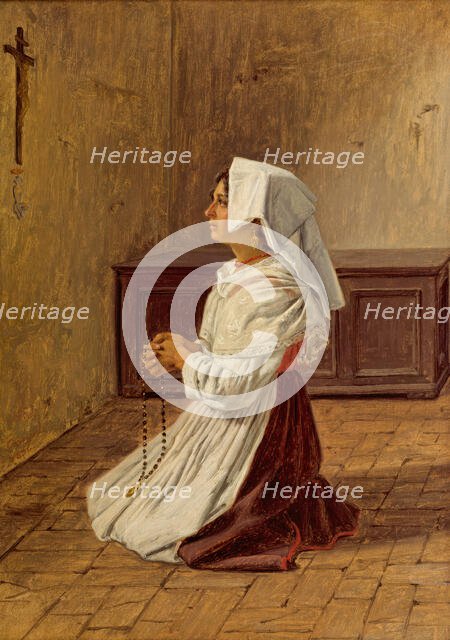 A Praying Italian Woman, 1836. Creator: Martinus Rorbye.