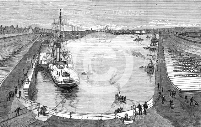 The new dock from the hotel at Holyhead, 1880. Creator: Unknown.